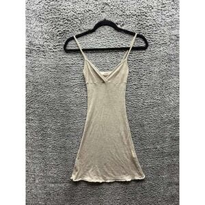 Jucca Knitted Wool-Blend Sleeveless V-Neck Mini Dress Beige Womens Size XS